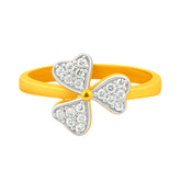 22k Yellow Cubic Zirconia Cocktail Fancy Clover  Rings in size 7 and total gold weight of 3.53g
